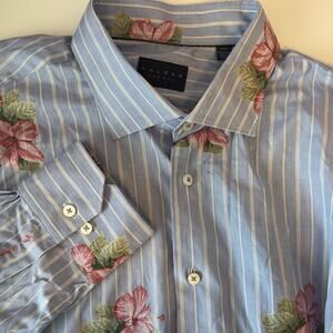 NWT Calder Carmel Limited Ed 1/70 Button Down Long Sleeve Floral Shirt Size XXL